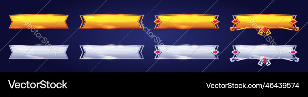 Buttons with fantasy frame for game ui design Buttons with fantasy frame for game ui design vector image