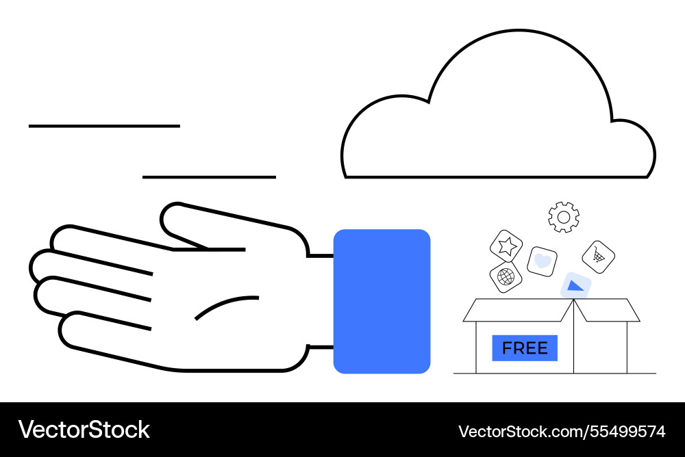 Cloud technology and open source software concept vector image