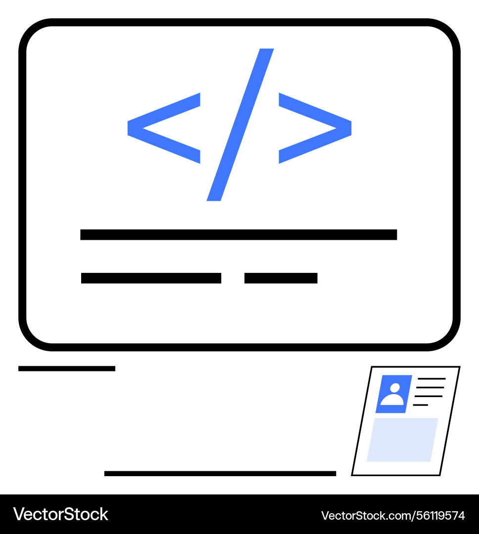 Coding and user profile interface concept Vector Image
