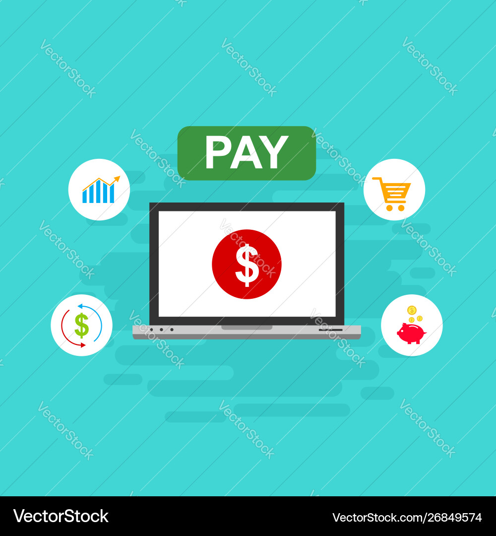 Concept online and mobile payments for web page Concept online and mobile payments for web page vector image