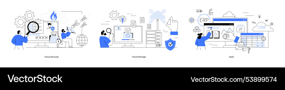 Cyber security virtual storage and erp systems Cyber security virtual storage and erp systems vector image