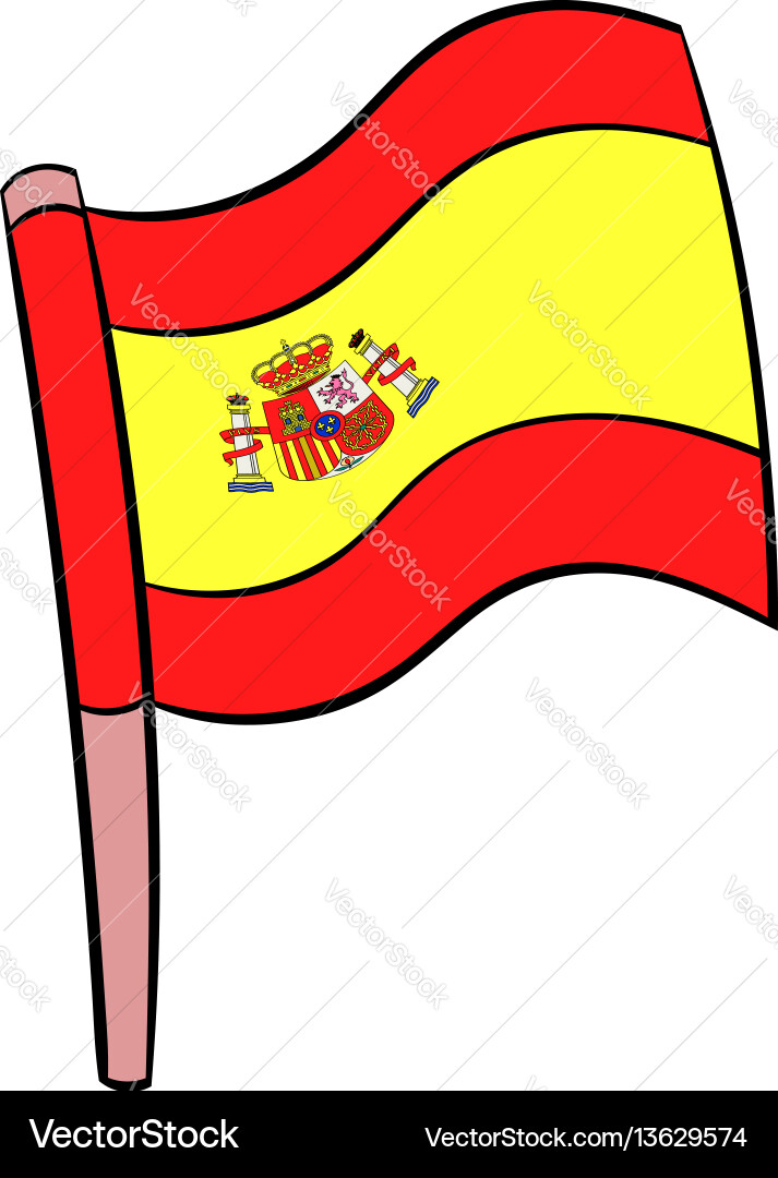 Flagge des Spain-Ikonenkarikatur Flagge des Spain-Ikonenkarikatur vektorbild