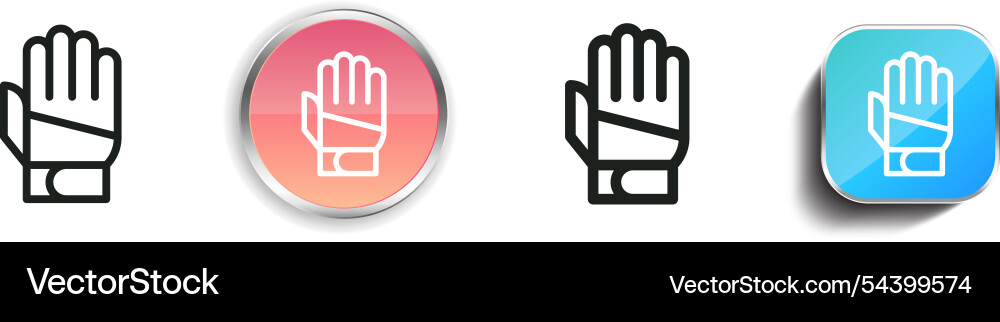 Glove icon thin linear regular and button style vector image