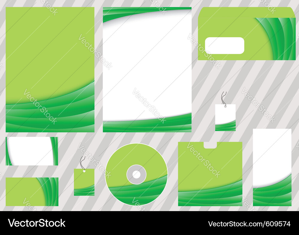 Green business corporate template Vector Image
