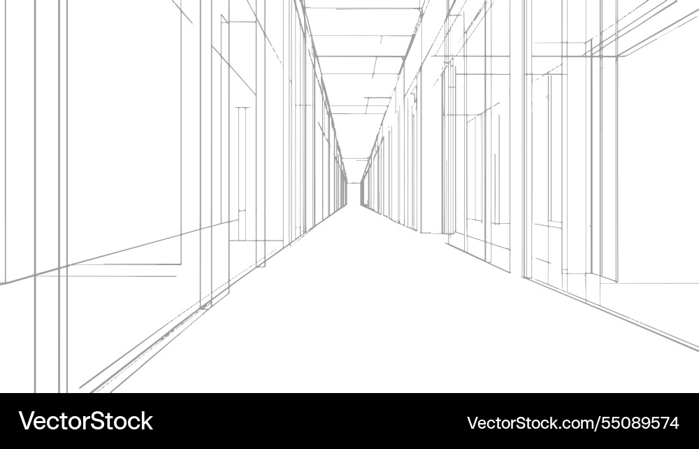 Light gray sketch building architecture Light gray sketch building architecture vector image