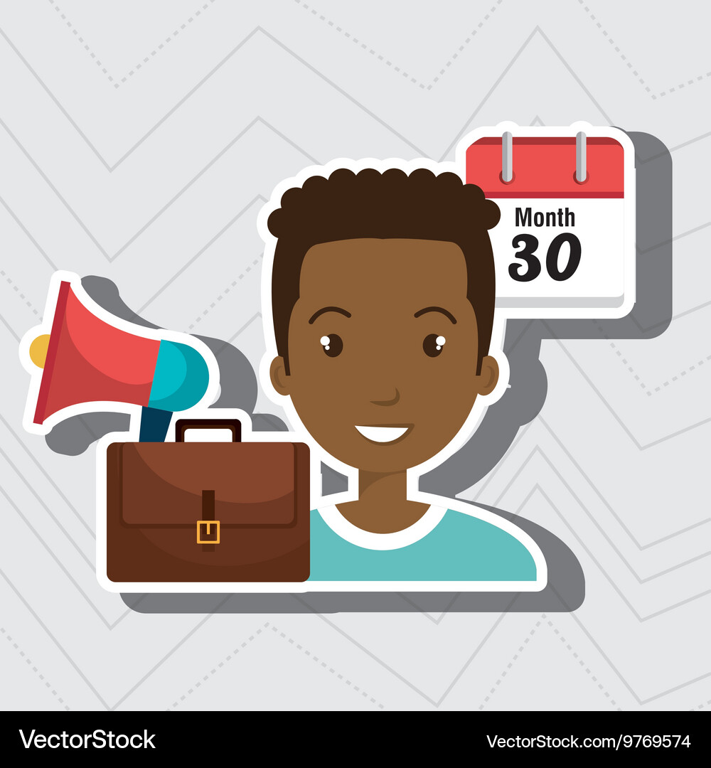 Man with speaker isolated icon design Vector Image