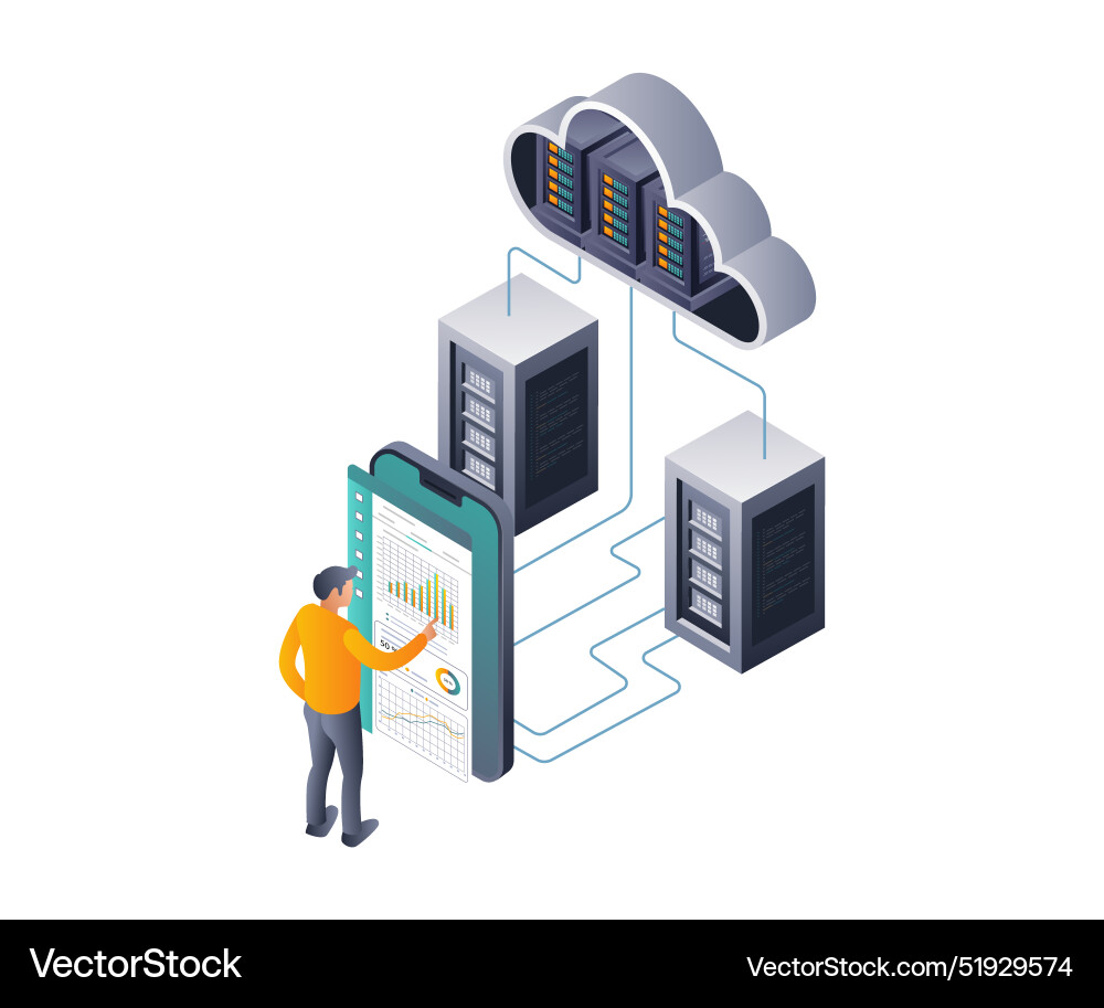 Network data management and analytics for cloud Vector Image