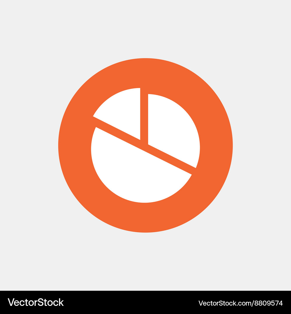 Pie chart graph sign icon diagram button Vector Image