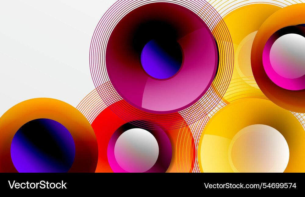 Sleek with overlapping circles in vibrant Sleek with overlapping circles in vibrant vector image
