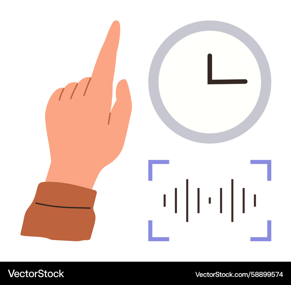 Voice Command & Time Tech Vector Image