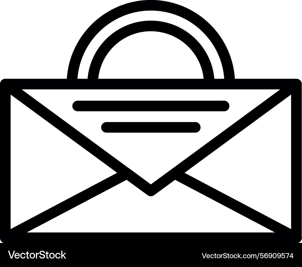 Work email linear style icon design vector image