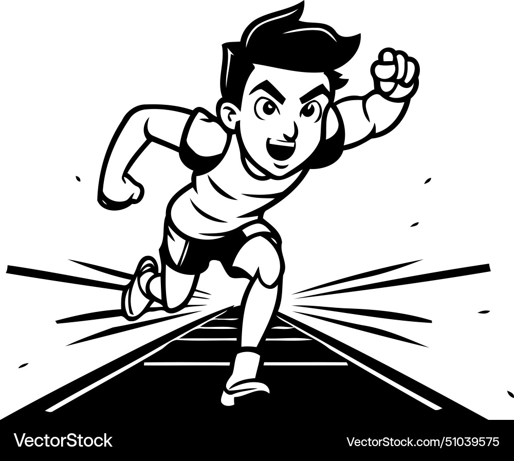 A man running on track and throwing javelin Vector Image