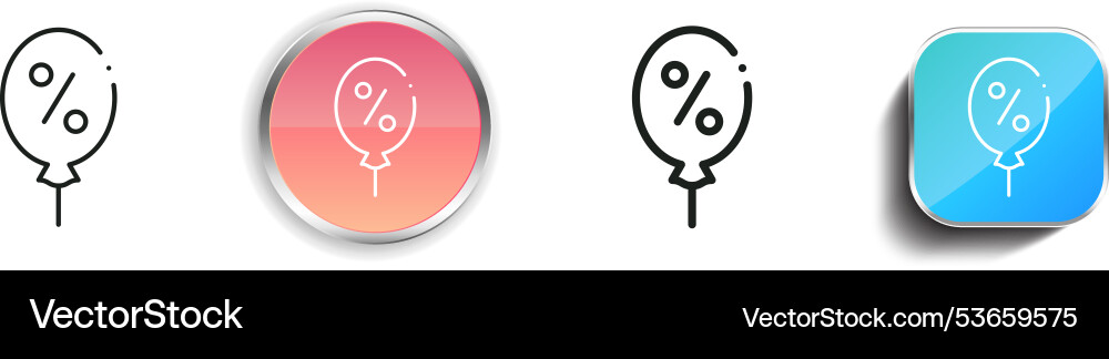 Discount icon thin linear regular and button Discount icon thin linear regular and button vector image