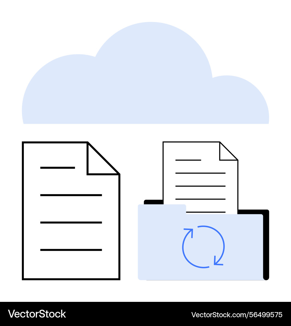 Document storage and synchronization in cloud Document storage and synchronization in cloud vector image