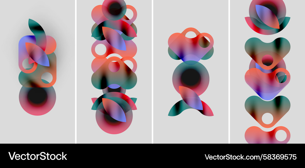 Dynamic Overlapping Color Shapes Vector Image