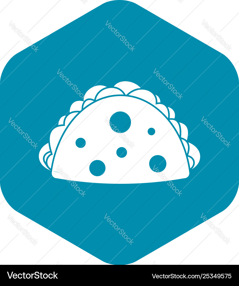 Empanada cheburek or calzone icon simple style Empanada cheburek or calzone icon simple style vector image