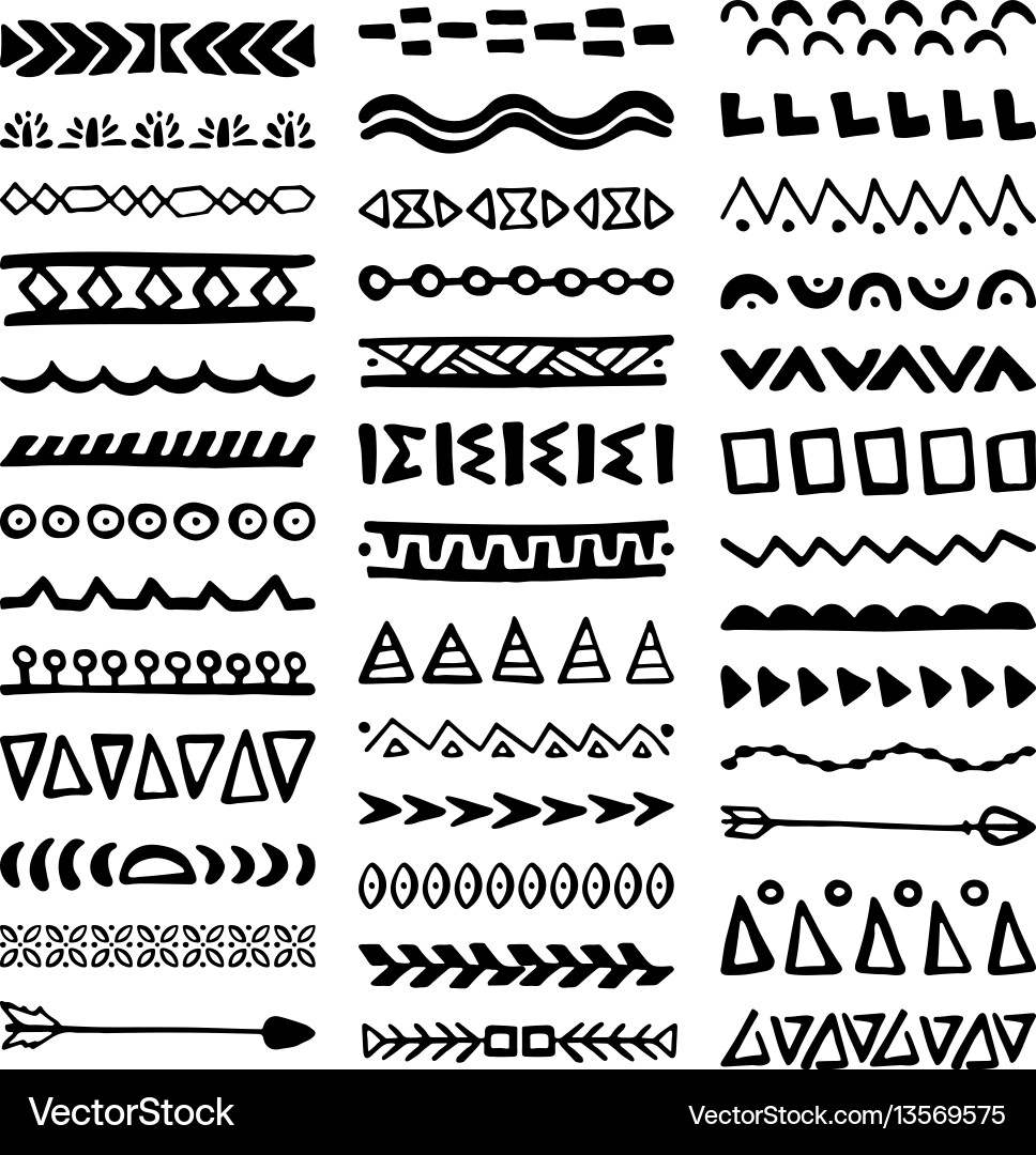 Ethnic Aztec Tribal Borders Vector Image