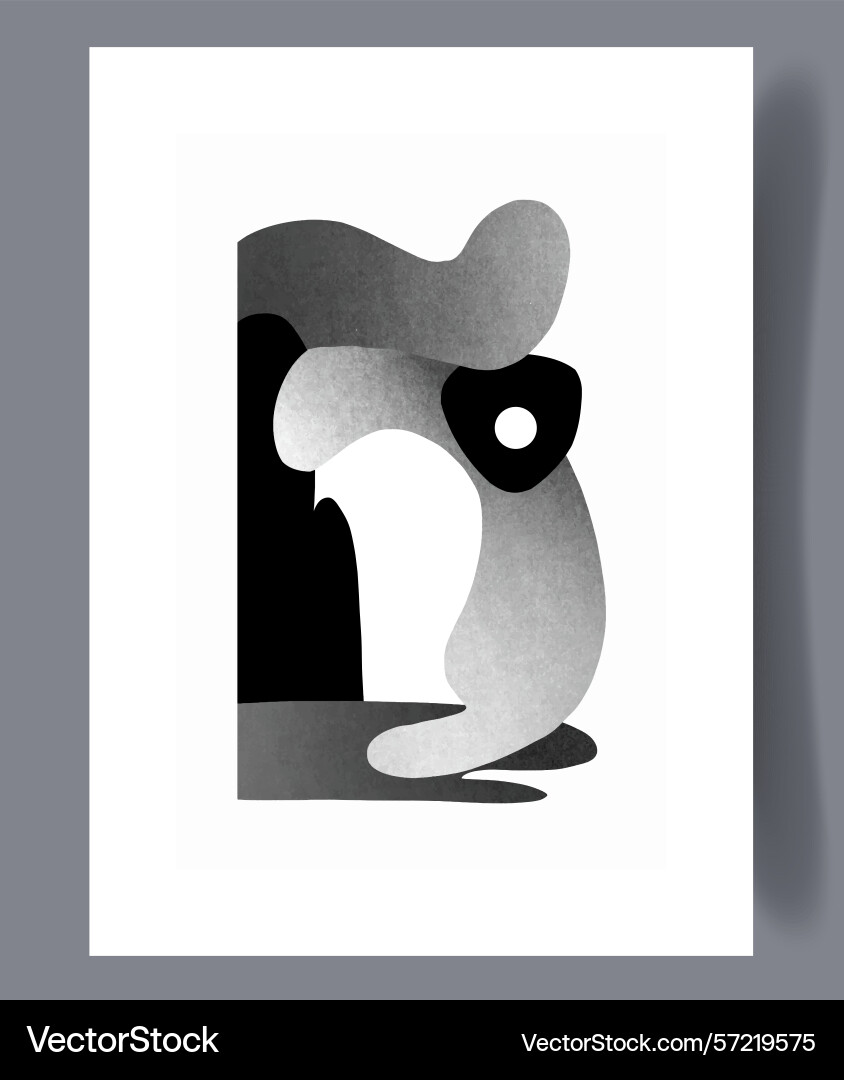 Exploring abstract monochrome shapes within Vector Image