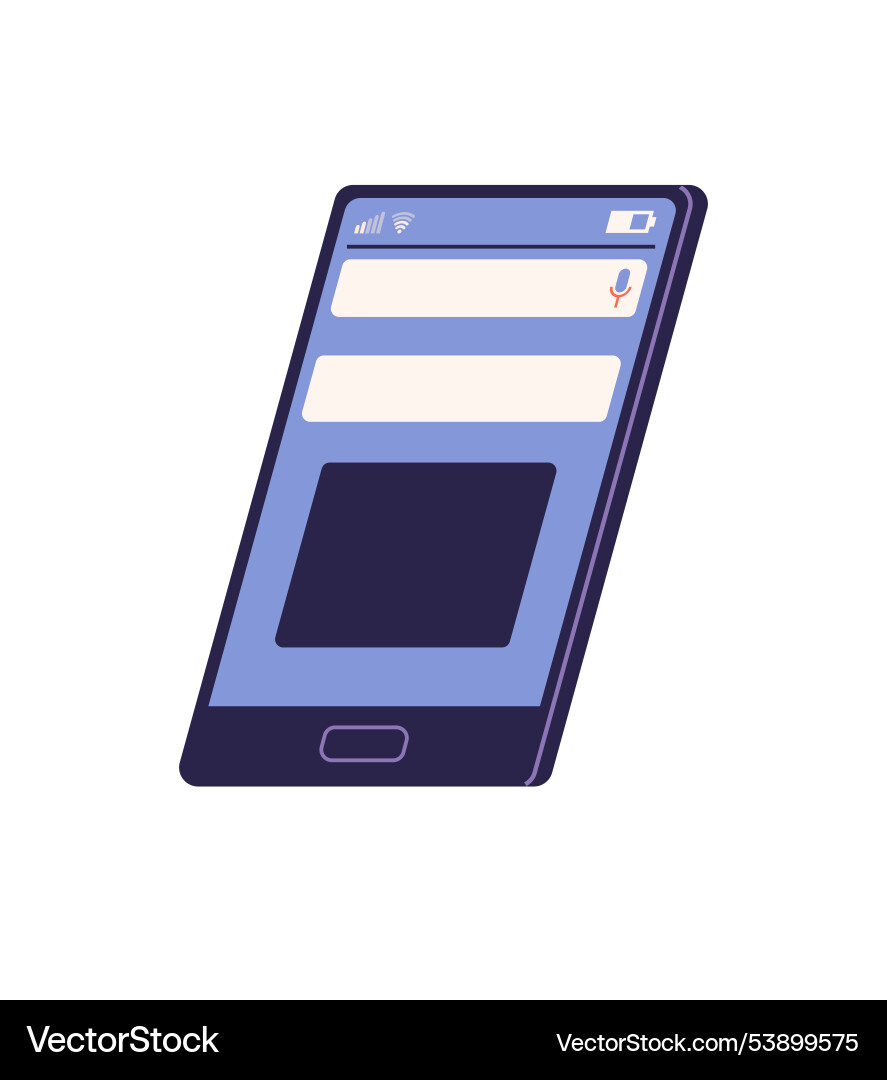 Modern smartphone showing user interface Modern smartphone showing user interface vector image