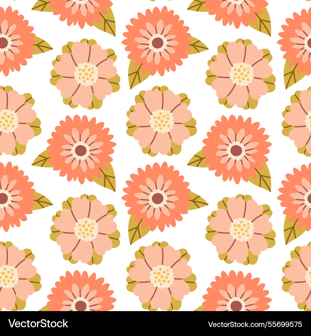 Spring flower pattern on white background Spring flower pattern on white background vector image