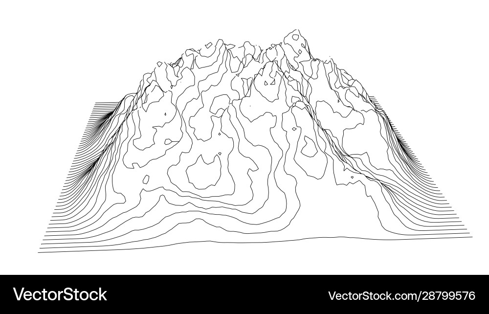Curve lines in shape part mountain range vector image