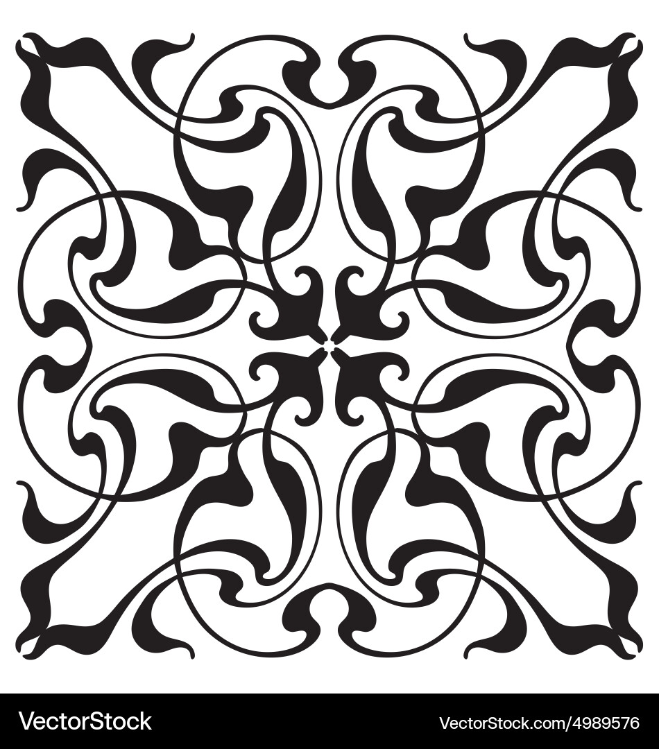 Damask block print vector image