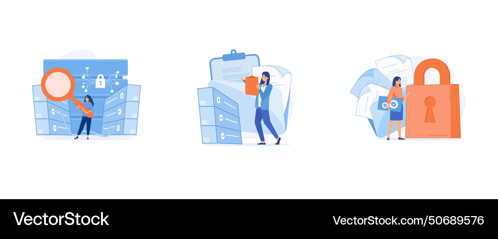 Data Security & Analytics vector image