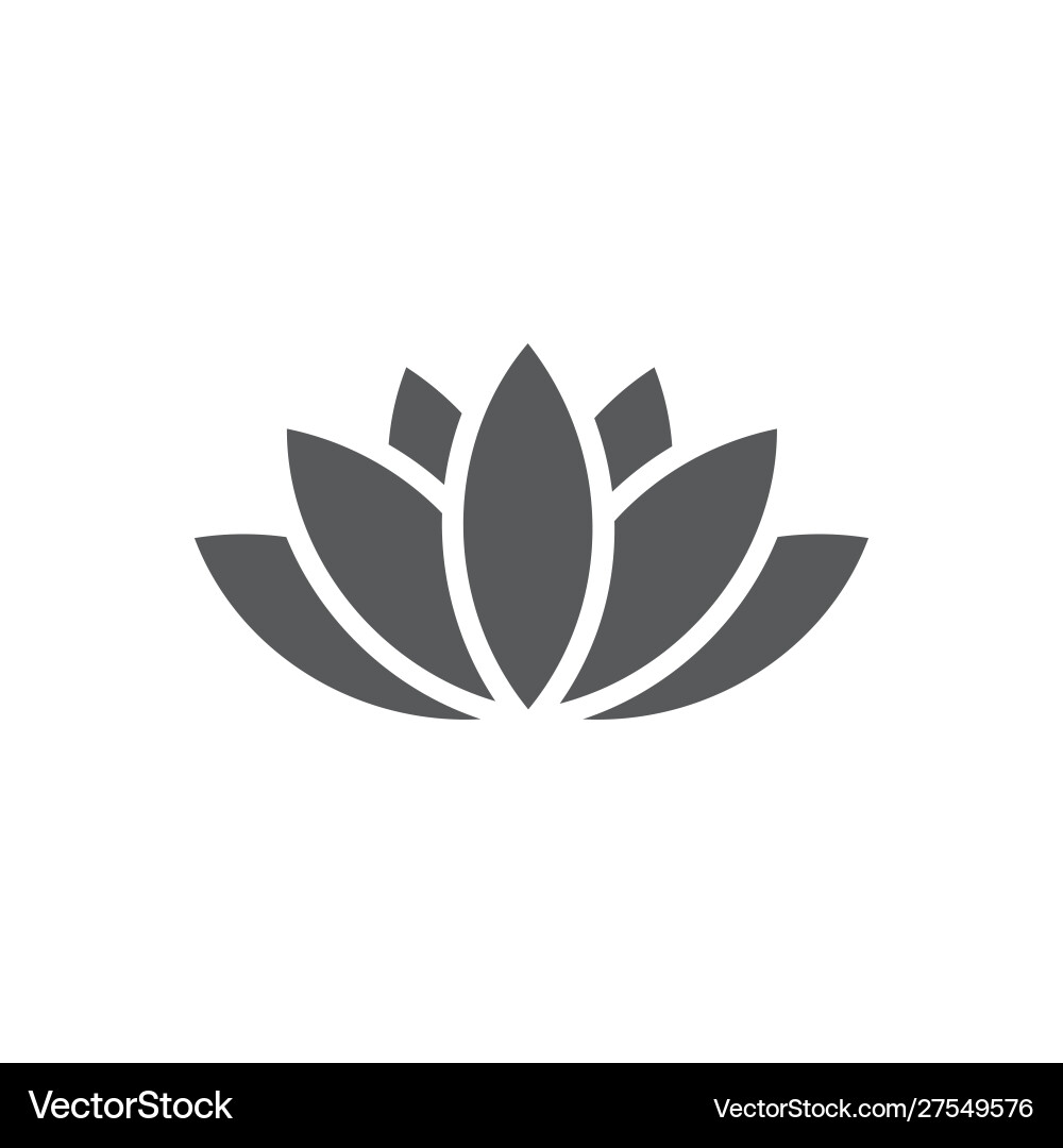 Elegant Lotus Icon on White vector image