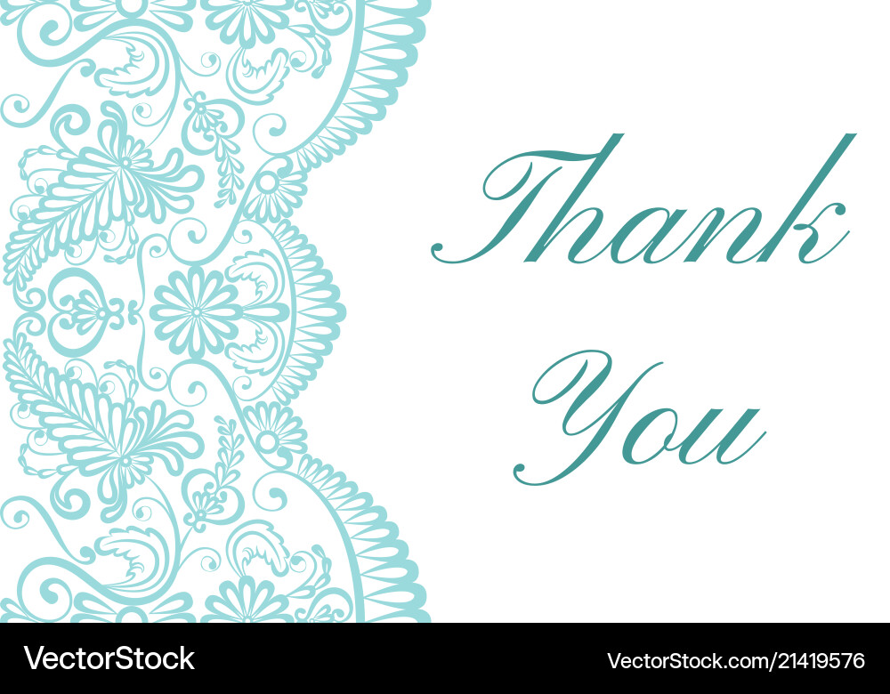 Elegant Turquoise Lace Border Card vector image
