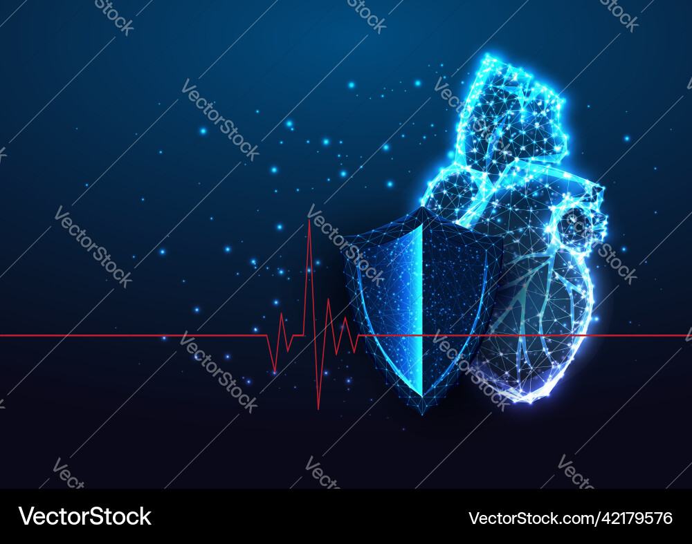 Futuristic heart protection cardiology concept Futuristic heart protection cardiology concept vector image