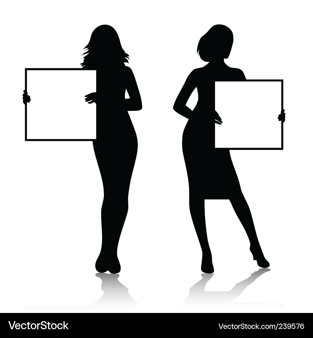 Girl with banner Vector Image