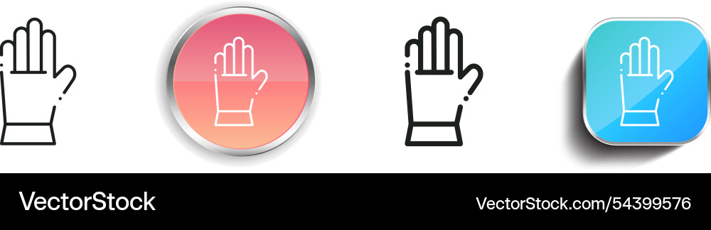 Glove icon thin linear regular and button style vector image