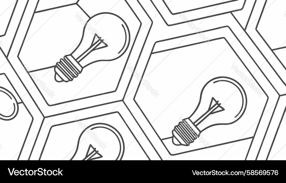 Hexagonal Lightbulb Pattern Vector Image