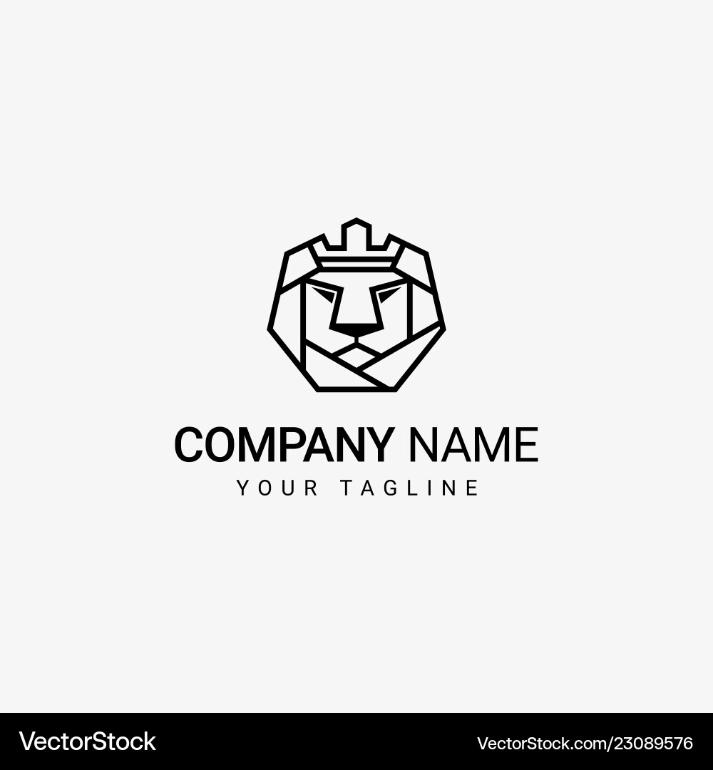 Lion Crown Logo Template vector image