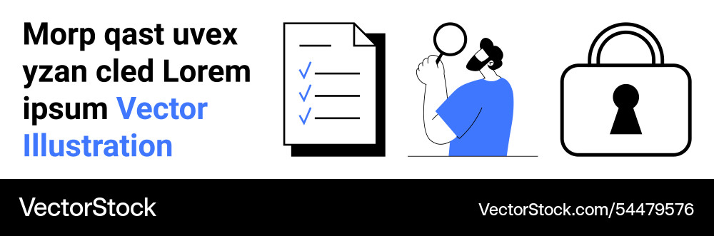 Man analyzing document with magnifying glass Vector Image