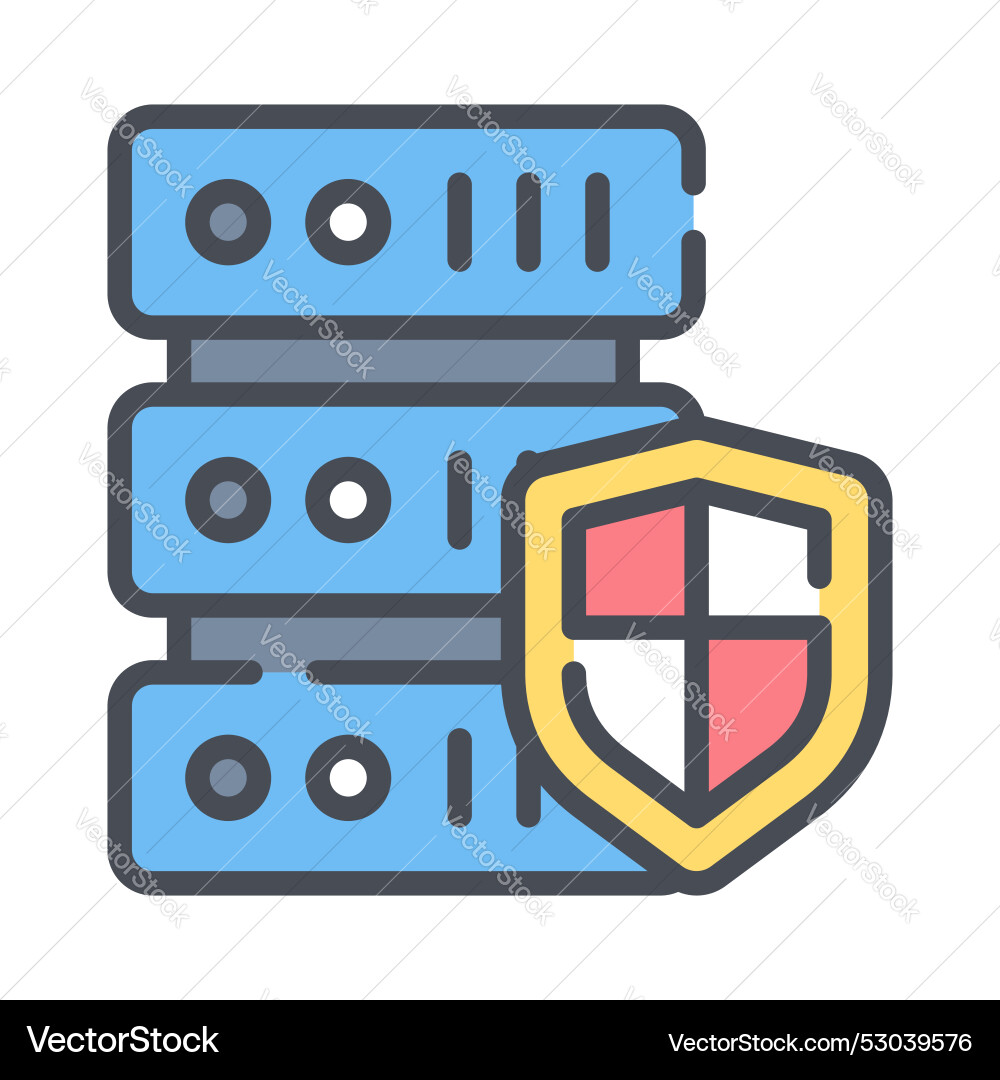 Shield with database icon personal data cyber vector image