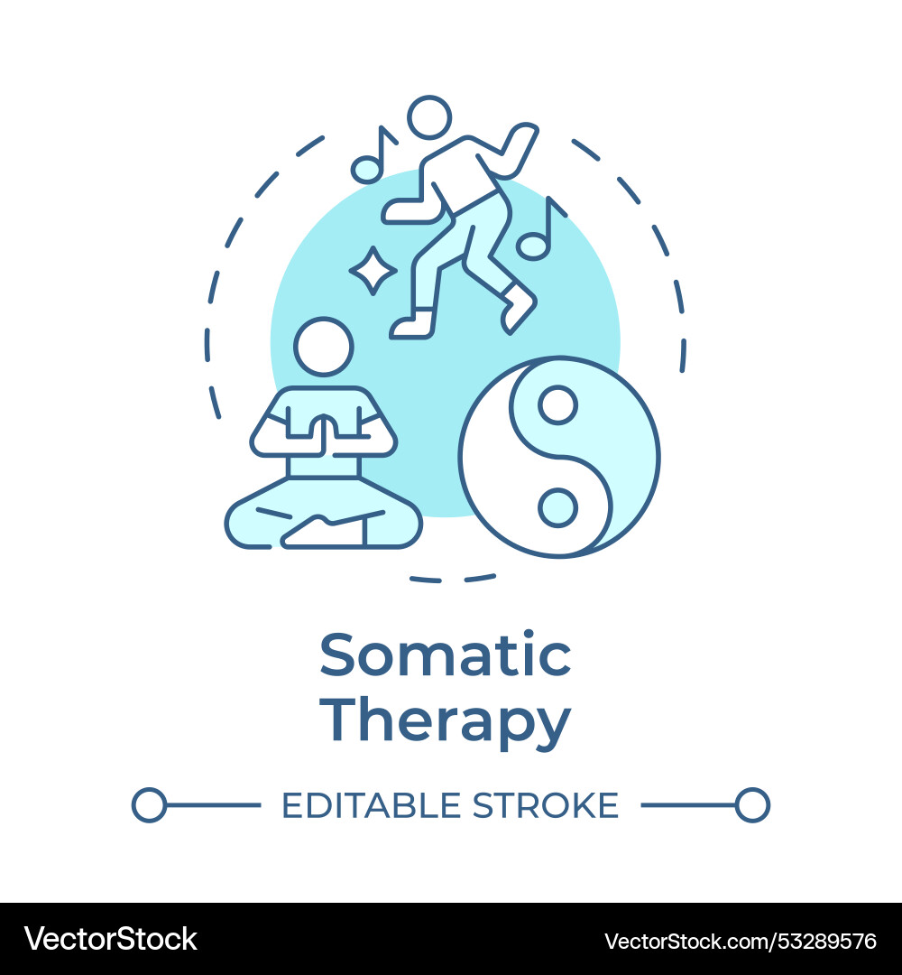 Somatic therapy soft blue concept icon Somatic therapy soft blue concept icon vector image
