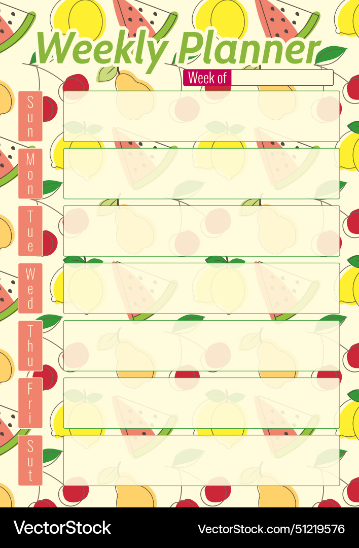Template for a weekly to-do list Vector Image