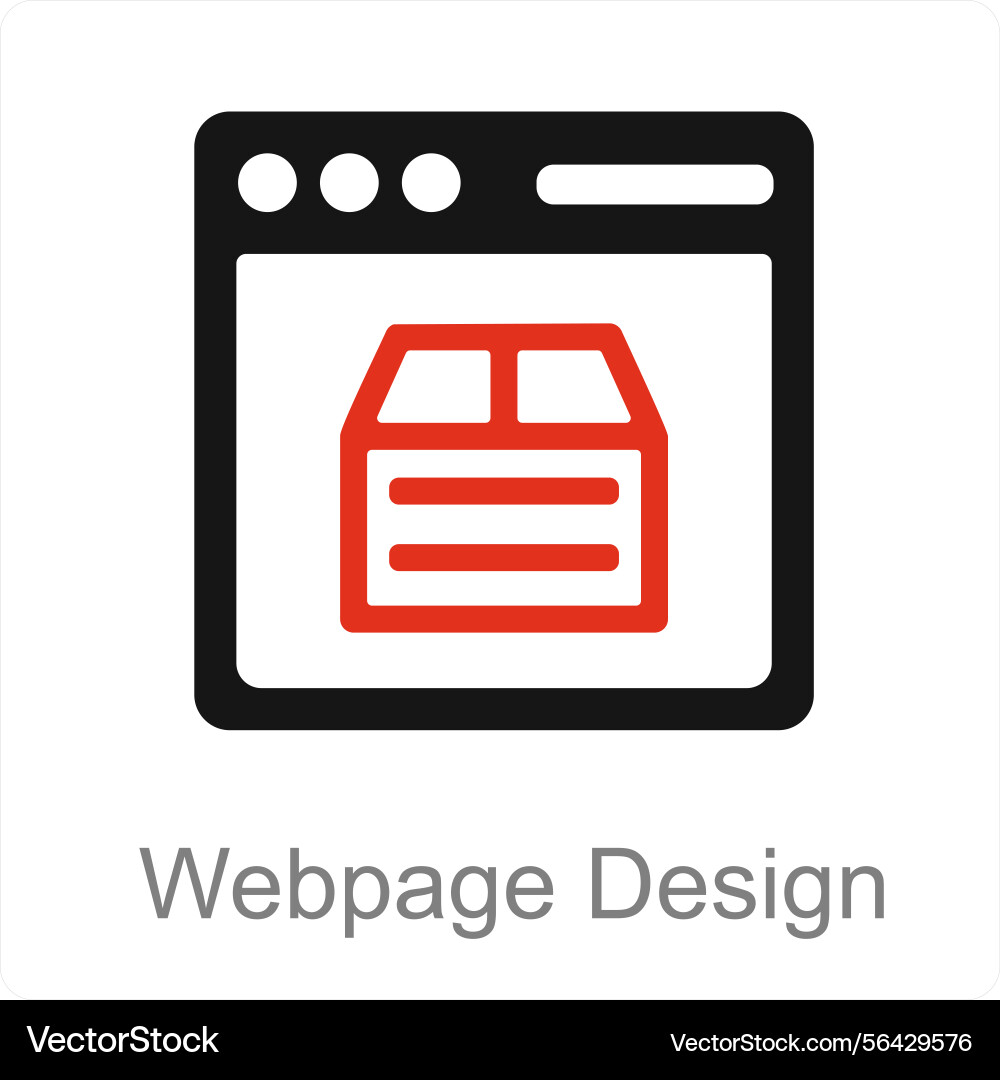 Webpage design and element icon concept vector image