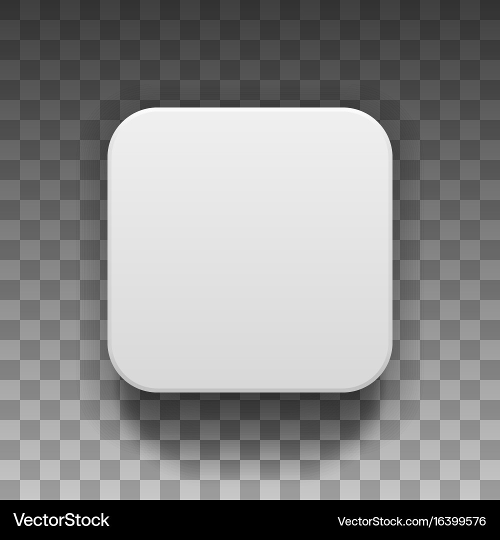White Blank Button with Shadow vector image