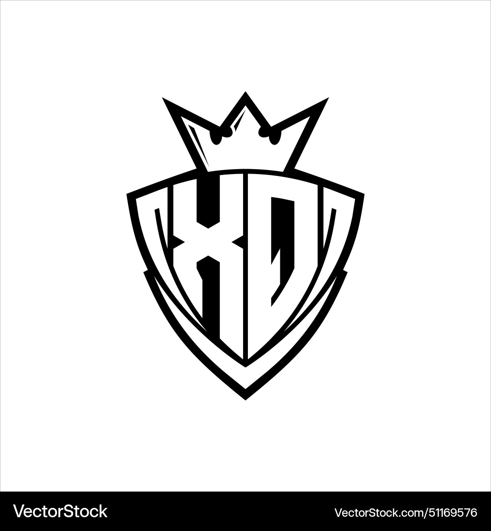 Xq letter logo with sharp triangle shield shape Xq letter logo with sharp triangle shield shape vector image
