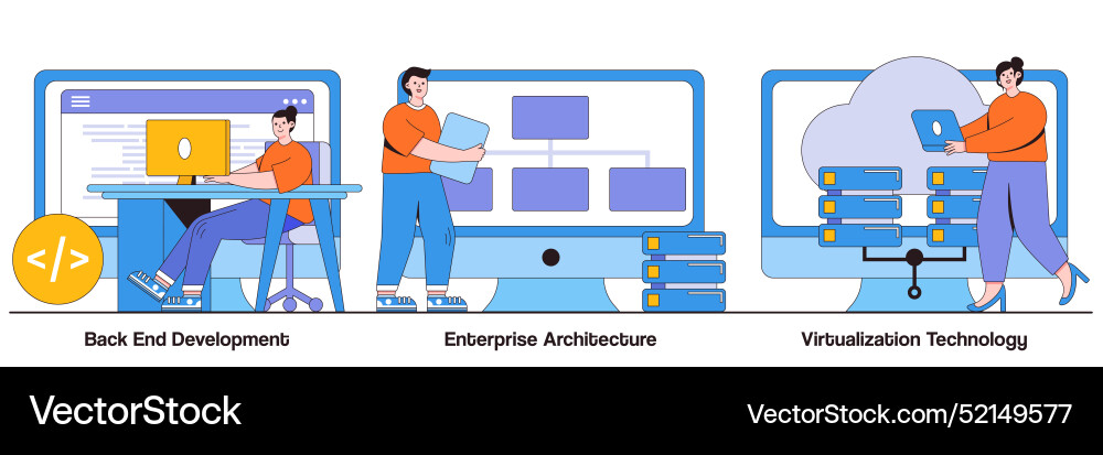 Back-end development enterprise architecture Back-end development enterprise architecture Vector Image