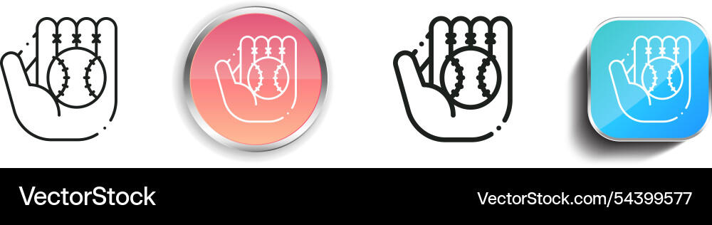 Glove icon thin linear regular and button style vector image