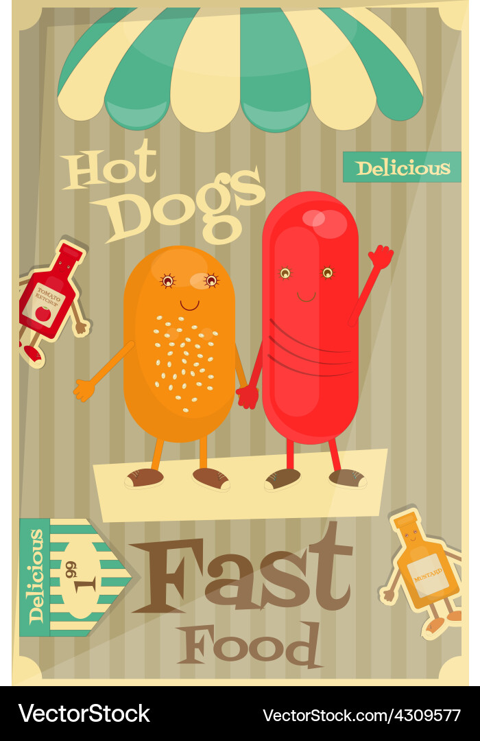Hot dogs Vector Image