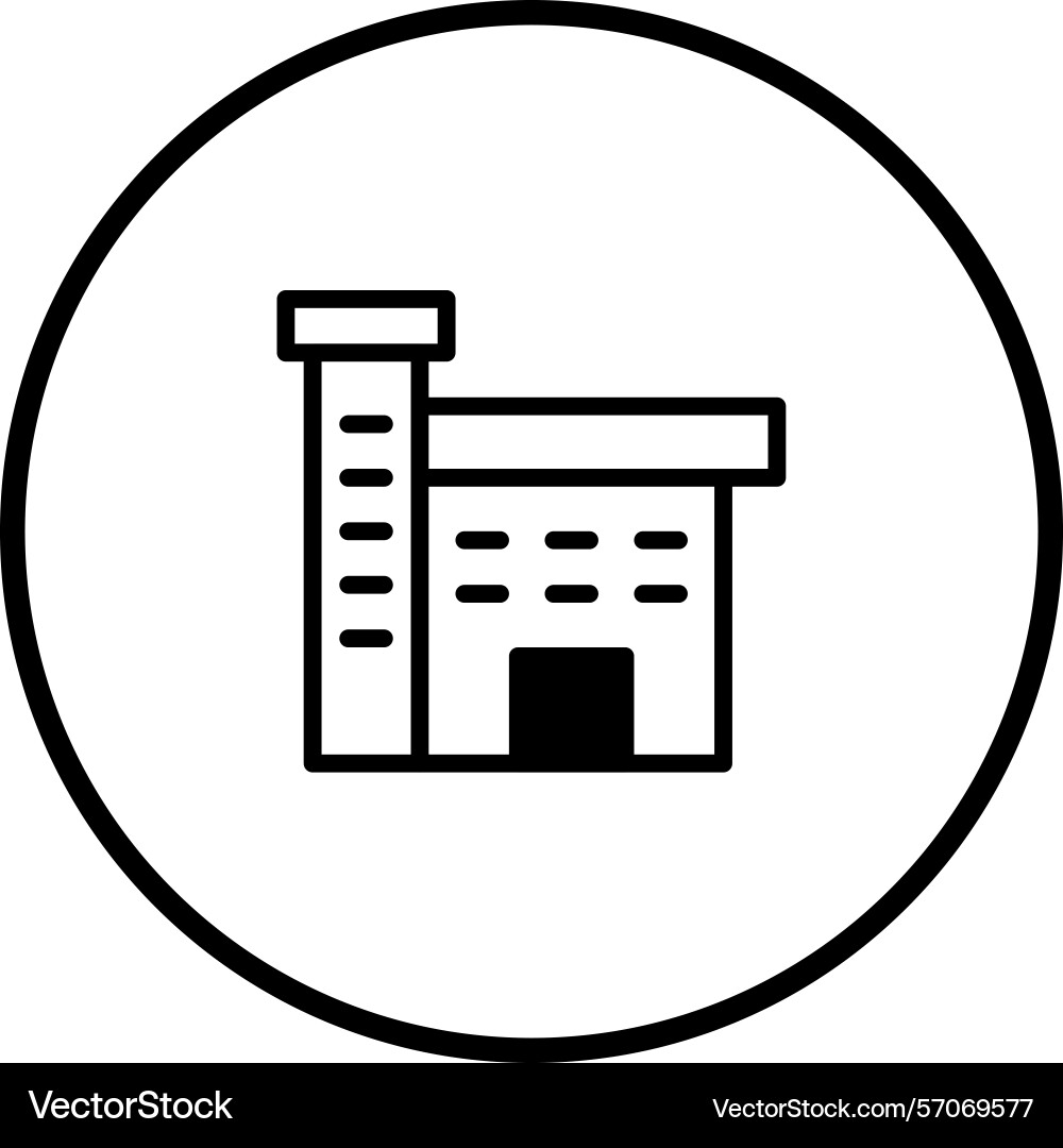 Modern factory icon within circular frame Vector Image