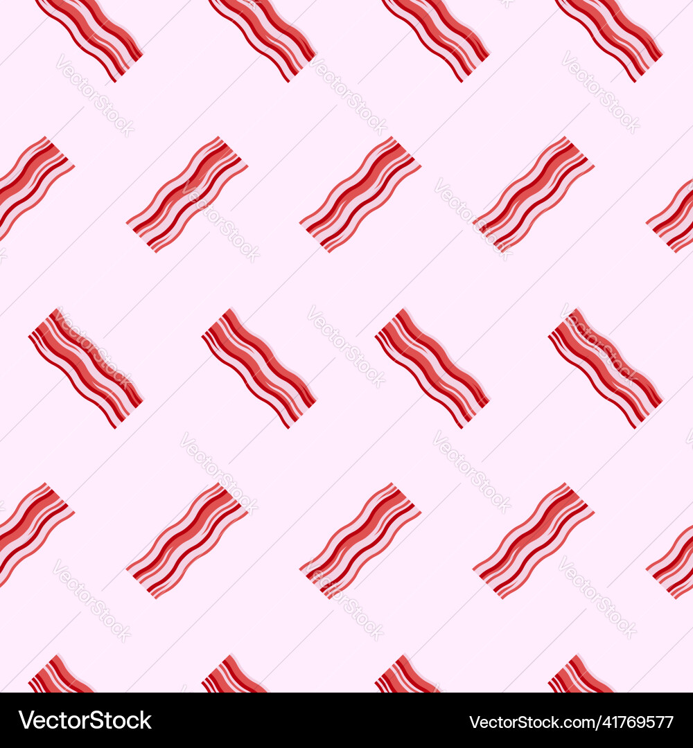 Seamless breakfast pattern with bacon slices vector image