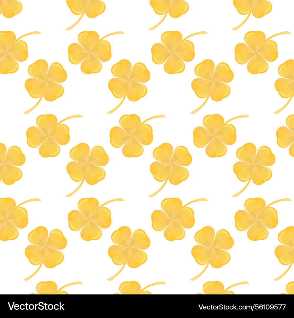 Seamless pattern from clover in golden color Vector Image