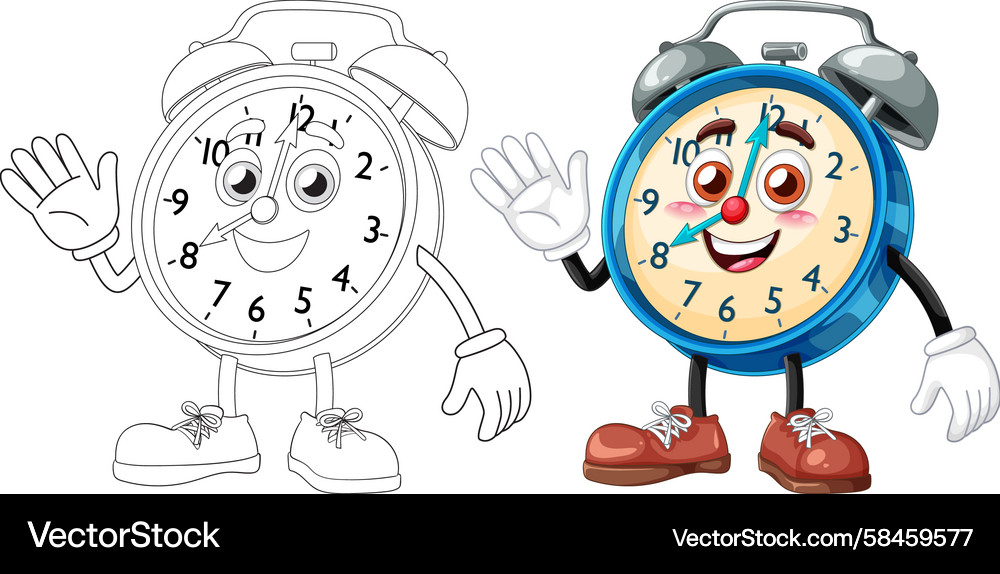 Smiling Alarm Clock Character Vector Image