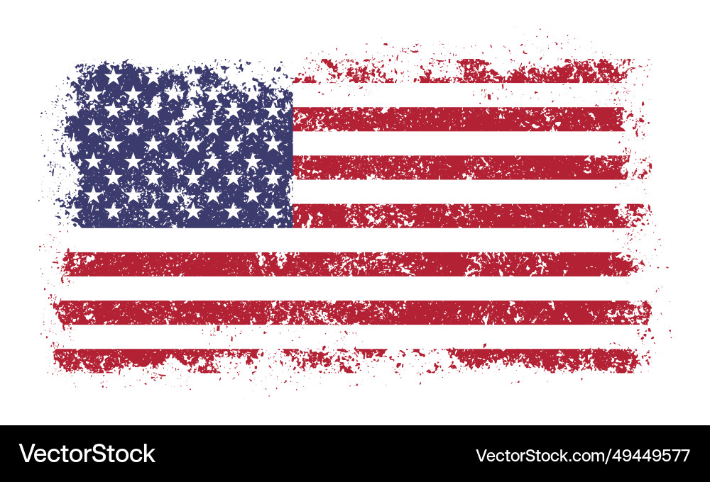 USA Flag Grunge Sticker vector image