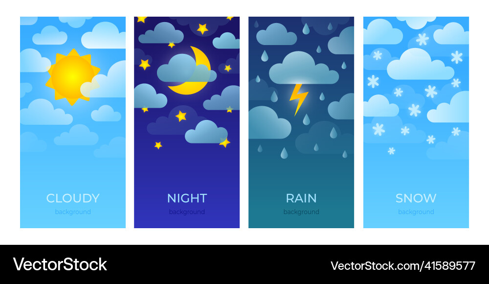 Weather forecast app background with sun clouds Vector Image